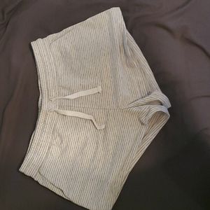Size S Gray and White striped lounge shorts